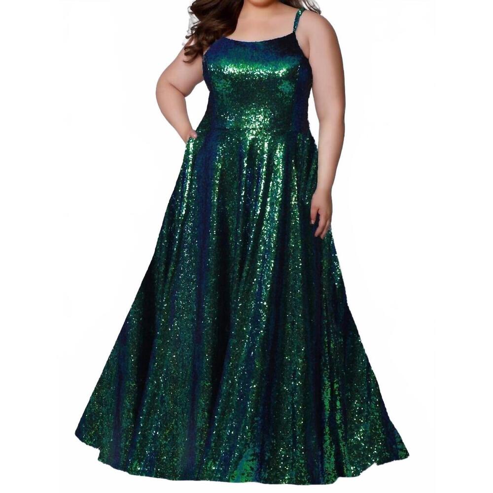 NEW TEASE PROM a-line gown in peacock